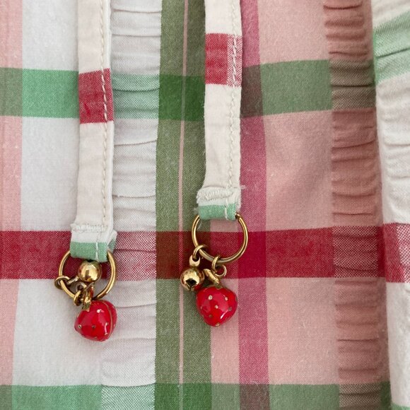 Juicy Couture Plaid Sundress with Strawberry Charms, Size S - Picture 3 of 4